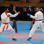 Karate kumite fighters competing at K1 Premier League Berlin